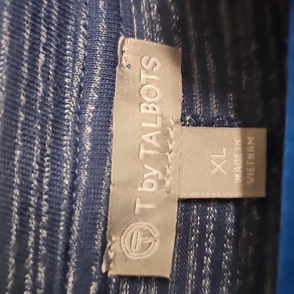 T By Talbots Tie Front Short Sleeve T-Shirt Dress Sheath In Navy - Picture 2 of 7